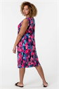 Fuschia Curve Abstract Print Stretch Cocoon Dress, Image 2 of 4