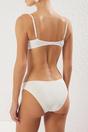White Textured Scoop Neck Bikini Set with Strappy Detail, Image 3 of 3