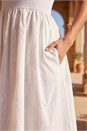 White Floral Print Pocket Midi Dress , Image 4 of 4