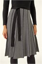 Black Chevron Print Belted Jumper Dress, Image 5 of 5