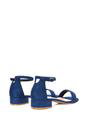 Navy XY LONDON Navy 'Tate' Low Block Heel Sandals With Ankle Strap, Image 5 of 6