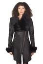 Black Womens Merino Shearling Coat -Fortaleza, Image 1 of 4