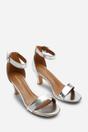 Silver 'Madrid' Mid Block Heel With Ankle Strap, Image 5 of 6