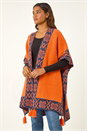 Rust Nordic Pattern Cape, Image 2 of 5