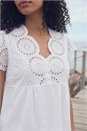Ivory  Broidery Buttoned Top, Image 4 of 4
