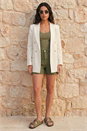 Ivory  Linen Blend Blazer, Image 4 of 4
