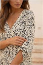 Ivory  Abstract Print Embellished Button Up Blouse, Image 3 of 4