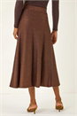 Dark Brown Shimmer Knit Midi Skirt, Image 4 of 5