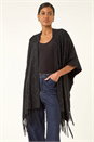Black Sparkly Diamond Knit Poncho, Image 2 of 5