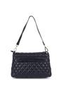 Navy Ashwood Leather Navy 'Tramonto Toscana' Real Leather Flapover Quilted Bag, Image 3 of 4