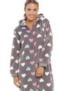 Grey Multicoloured Heart Print Supersoft Grey Onesie, Image 3 of 5