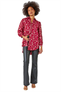 Wine Dusk Metallic Feather Print Shirt , Image 1 of 6