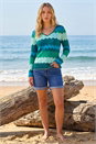 Blue Wave V-Neck Knit Jumper, Image 3 of 4