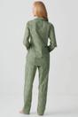 Pale Green "Shrub Sage" Flower Crisp Cotton Pyjama Set, Image 3 of 3