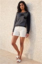 Charcoal Floral Sparkly Hotfix Knit Jumper, Image 2 of 4