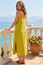 Ochre Petite Side Button Linen Blend Dress, Image 3 of 4