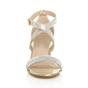 Gold AJVANI Gold Mid Block Heel Crossed Straps Diamante Sandals, Image 6 of 6