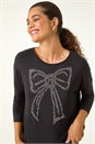 Black Hotfix Bow Top, Image 1 of 5