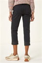 Black Slim Leg Turn Up Stretch Jeans, Image 3 of 5