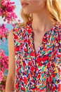 Red Floral Pintuck Shirt, Image 4 of 4