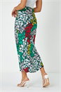 Multi  Dusk Contrast Floral Midi Skirt, Image 3 of 5