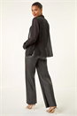 Black Sparkly Button Up Blouse , Image 4 of 7