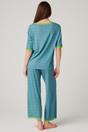 Blue Fluorescent British Boxers Blue Fluorescent "Blooming Fabulous" Bamboo Lace Pyjama Set, Image 3 of 6