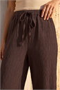 Brown Dusk Textured Elastic Waist Trousers, Image 4 of 4