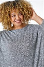 Grey Curve Ribbed Stretch Jersey Top, Image 4 of 5