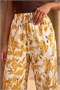 Ochre Floral Sparkle Tie Waist Trouser, Image 5 of 5
