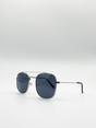 Silver Aviator Style Double Bridge Sunglasses, Image 2 of 4