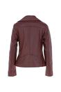 Wine 'Isabella' Real Leather Wide Collar Biker Jacket, Image 4 of 5