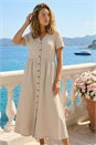 Stone Twill Button Down Midi Dress, Image 2 of 4