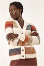 Ivory  Stripe Buttoned Knit Cardigan, Image 5 of 7