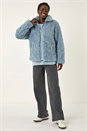 Light Blue  Teddy Borg Jacket, Image 3 of 6
