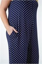 Navy  Curve Polka Dot Stretch Jersey Jumpsuit, Image 5 of 5