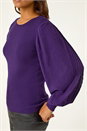 Purple Chiffon Sleeve Knit Jumper, Image 5 of 5