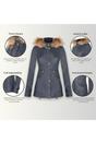 Blue Leather Hooded Parka Jacket-Charleville, Image 3 of 6