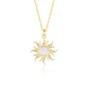 Gold White Opal Sun & Sunburst Necklace in Sterling Silver, Image 1 of 4