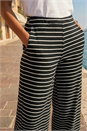 Black Dusk Stripe Wide Leg Stretch Trousers, Image 4 of 5