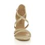 Gold High Heel Crossed Straps Buckle Sandals, Image 6 of 6