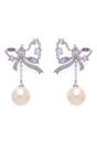 Silver Silver colored Butterfly Drop Earrings, Image 1 of 4