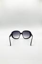 Black SVNX Black Bold Round Oversized Sunglasses In Black, Image 4 of 5