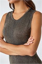 Gold Sleeveless Sparkle Knitted Midi Dress, Image 5 of 5