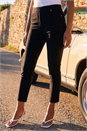 Black Elastic Waist Stretch Jean Trouser, Image 1 of 4