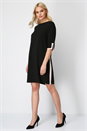 Black Contrast Trim Shift Dress, Image 3 of 5
