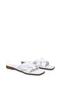 White 'Charley' Open Toe  Slip On Slider Sandals With Square Toe, Image 3 of 5