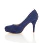 Royal Blue Mid High Heel Court Shoes, Image 3 of 6