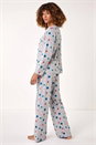 Grey Star Print Pyjama Set, Image 3 of 5