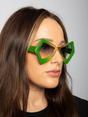 Green 2 Tone Angular Sunglasses in Green, Image 6 of 6